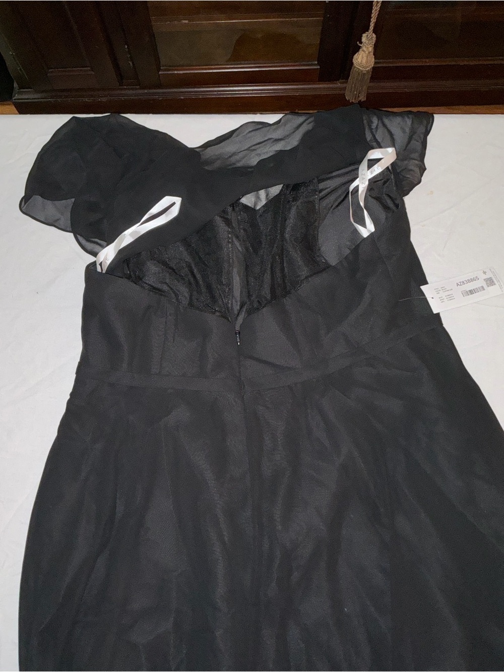 Azazie Black Flowing Wedding bridesmaid Dress - Picture 5 of 10